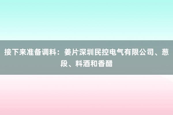 接下来准备调料:姜片深圳民控电气有限公司、葱段、料酒和香醋